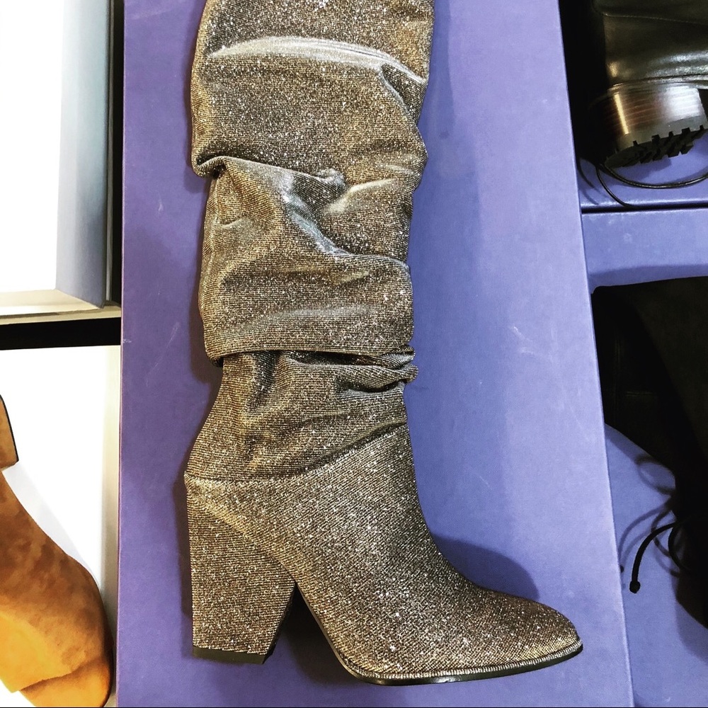 Stuart Weitzman Glitter Boots 6 1/2 Brand New
